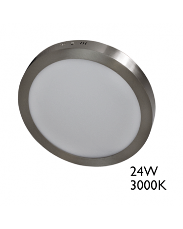 Downlight 30cm LED de superficie acabado gris LED 24W