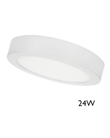 Plafón downlight 30cm LED 24W de superficie acabado blanco