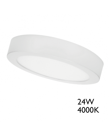Plafón downlight 30cm LED 24W de superficie acabado blanco