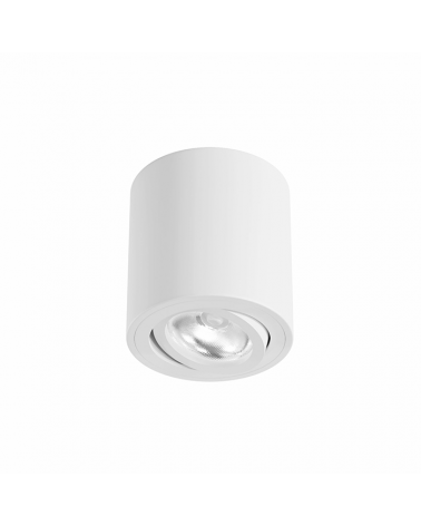Ceiling cylinder spotlight 8cm Aluminum white colour GU10 Tilting 45º