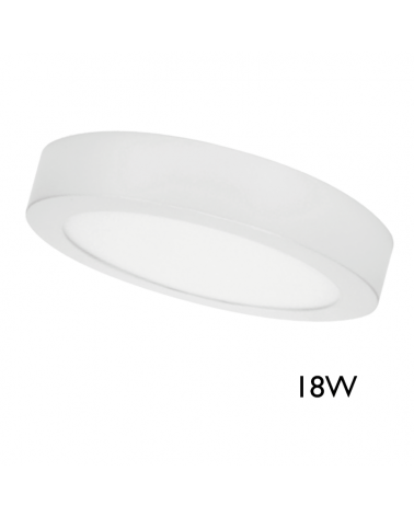 Downlight 22,5cm LED de superficie  acabado blanco LED 18W