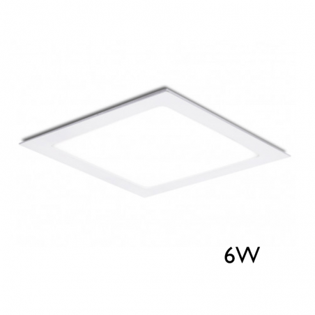 Mini downlight cuadrado marco blanco LED empotrable 6W de 9x9cm