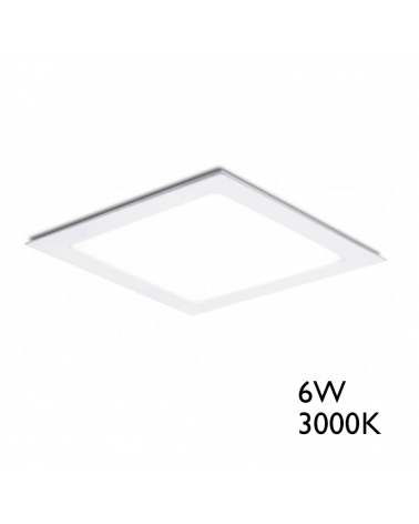 Mini downlight cuadrado marco blanco LED empotrable 6W de 9x9cm