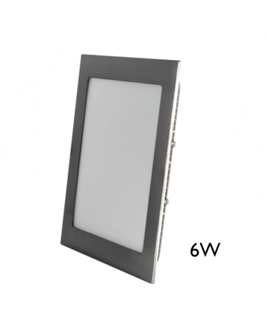 LED Mini square downlight grey frame  recessed 6W 9x9cm