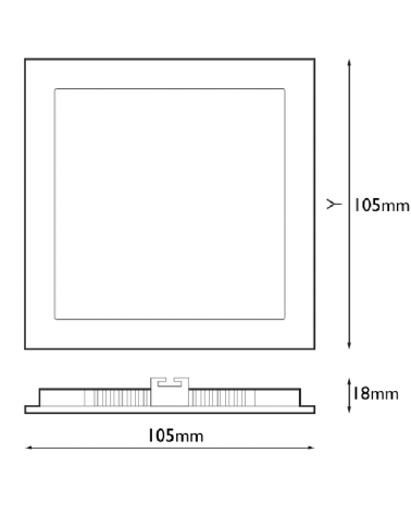Mini downlight cuadrado marco blanco LED empotrable 9W de 12x12cm