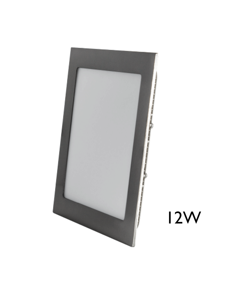 LED Mini downlight 17x17cm square grey frame  recessed 12W