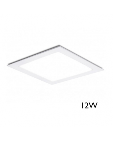 LED Mini downlight 17x17cm square white frame recessed 12W
