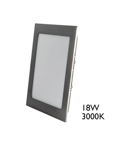 Downlight 22,5x22,5cm cuadrado marco gris LED empotrable 18W