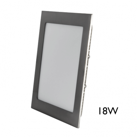 LED Downlight 22.5x22.5cm square grey frame recessed 18W