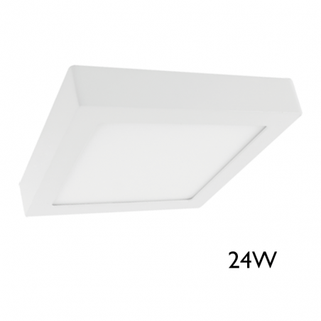 Downlight 30x30cm cuadrado de superficie marco blanco 24W LED