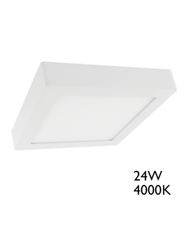 LED Downlight Ceiling light   30 x 30 cm square surface white frame 24W