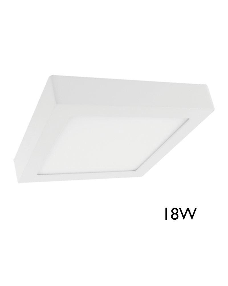 LED Downlight Ceiling light   22.5 x 22.5 cm square surface white frame 18W