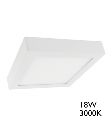 LED Downlight Ceiling light   22.5 x 22.5 cm square surface white frame 18W
