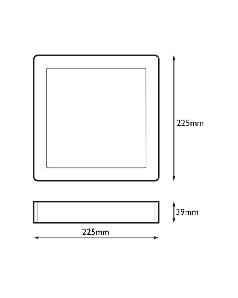 Plafon LED Deckenleuchte 15,5W 4000K - 225mm Quadratische Surface Leuchte