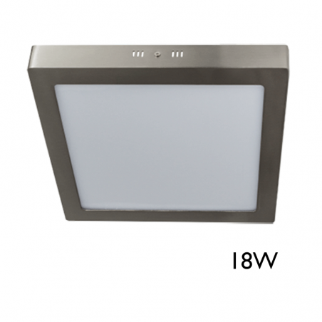 Downlight 22,5x22,5cm cuadrado de superficie marco gris 18W LED