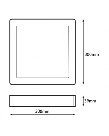 LED Downlight Ceiling light   30 x 30 cm square surface grey frame 24W