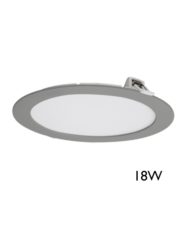 LED 23cm extra-flat recessed downlight grey color 18W