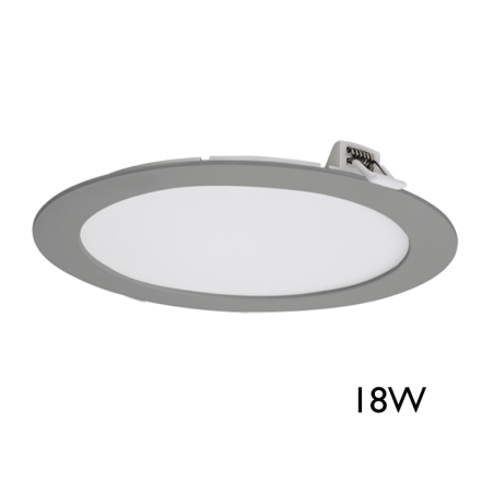 Downlight  empotrable extraplano 23cm color gris 18W LED