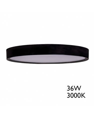 LED ceiling 43cm light with black ring 36W 3000K with high luminosity