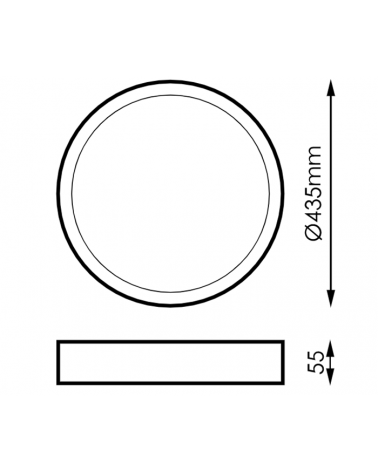 Ceiling light 43cm with wooden finished ring LED 36W 3000K with high luminosity