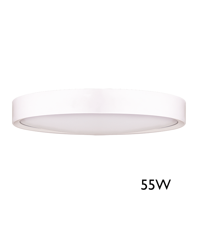 Plafón 53cm con aro blanco LED 55W con muy alta luminosidad