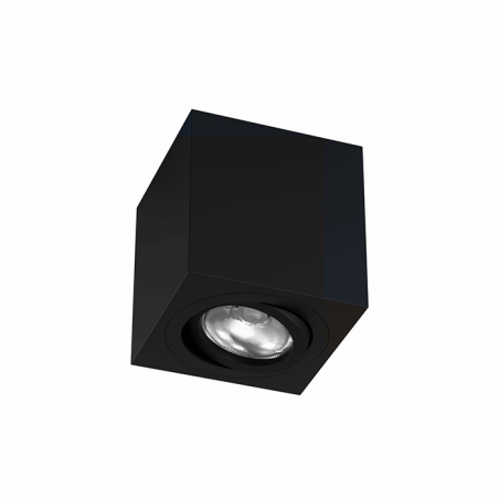 Cubic ceiling spotlight 8cm Aluminum black colour GU10 Tilting 45º