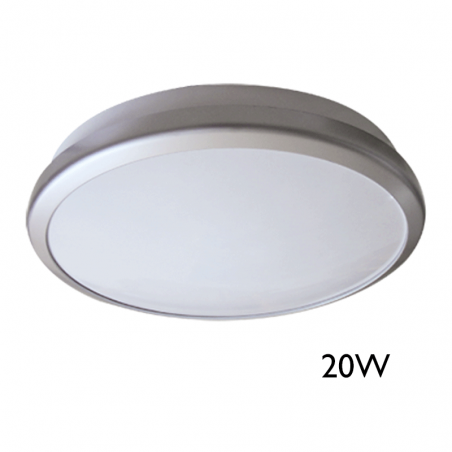 Plafón LED diámetro 29cm color gris alta luminosidad