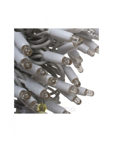 Connectable string light 12m and 180 warm white LEDs clear capsule connectable IP65 for outdoor use