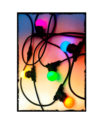 LED small round bulb 45 mm. Color White LED E27 0.9W for garland 72Lm