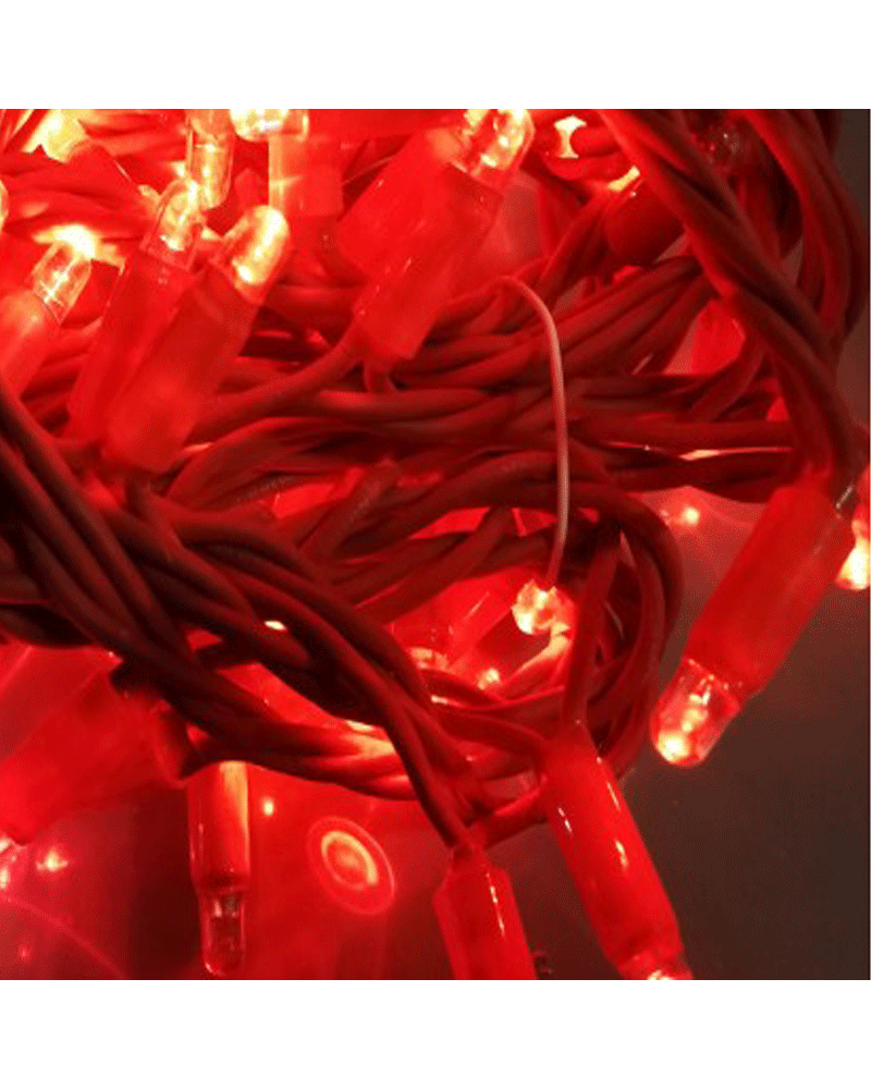 Connectable string light 12m and 180 LEDs red matt capsule, jointable ...