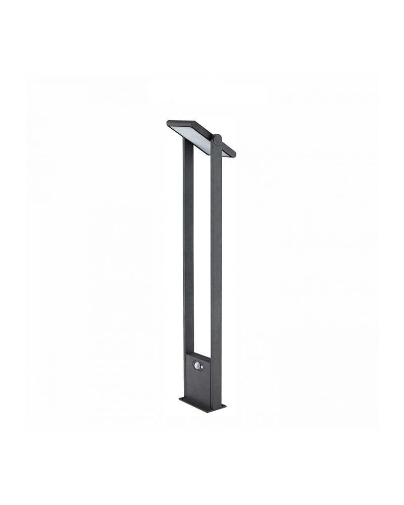 Solar bollard 60cm high Aluminum black color motion sensor automatic day/night LED 1.6W 4000K