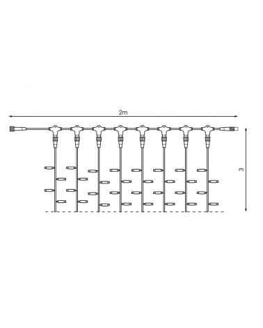 LED curtain lights 2x3m Leds cool white, white cable, clear capsule, connectable and for outdoor use IP65