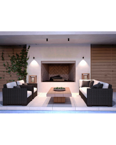 Foco cilindro de pared y techo 10cm acabado negro LED 15W Aluminio basculante 90º 4000K 1321 Lm. 40º