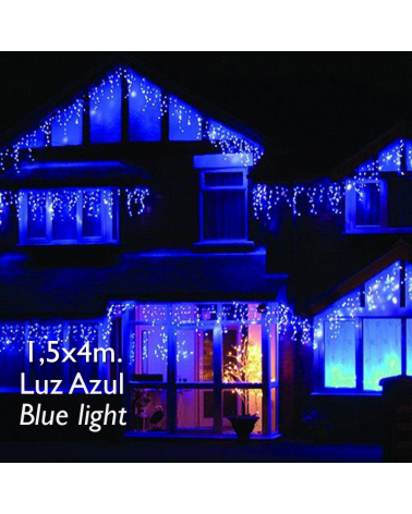 LED curtain lights 4x1.5m blue ice effect, with 304 leds IP65 for outdoor use