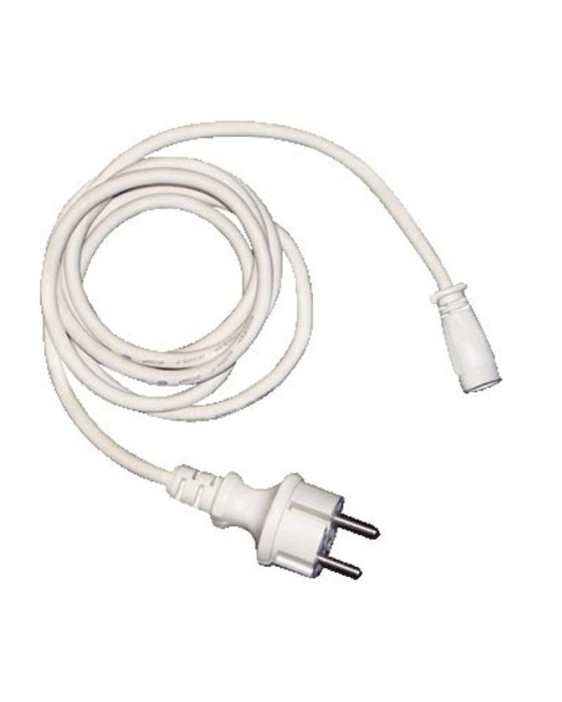 Cable alimentación 1,5m con convertidor color blanco para hilo LED 13mm