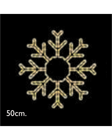 Mini snowflake diameter 50 cm with warm LEDs 15W 230V IP65 for outdoor use