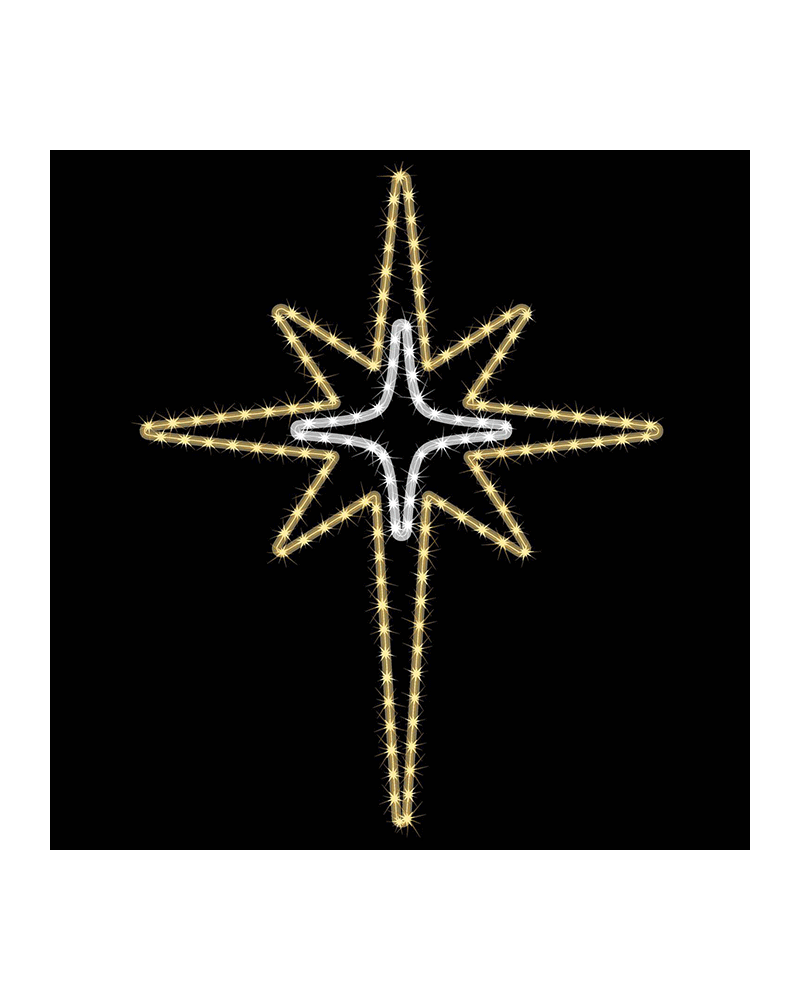 Double 8-point LED star 88x70cm IP44 for outdoor use