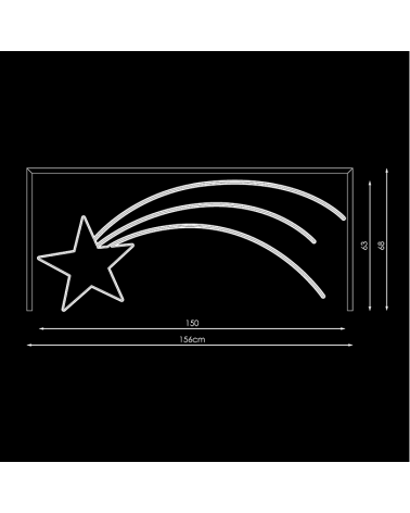 Christmas star 1 meter double neon LED kite IP65 230V 21W 63W