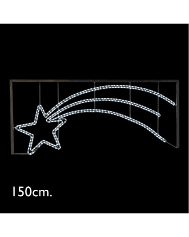 Estrella de oriente 1,5 metros cometa doble neon LED IP65 230V 21W 90W