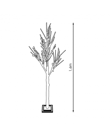 LED birch tree 1.6 meters with 54 warm LEDs 24V