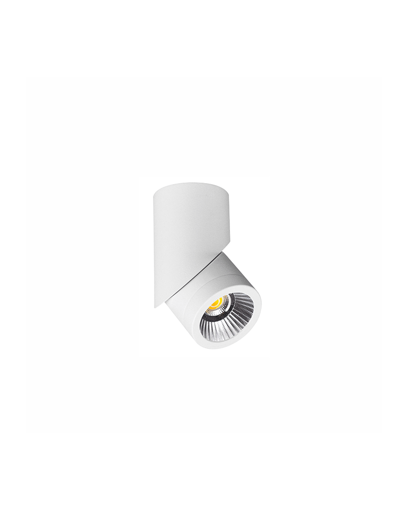 Wall and ceiling cylinder spotlight 6cm white color LED 7W Aluminum tilting 355º 4000 K. 960 Lm.