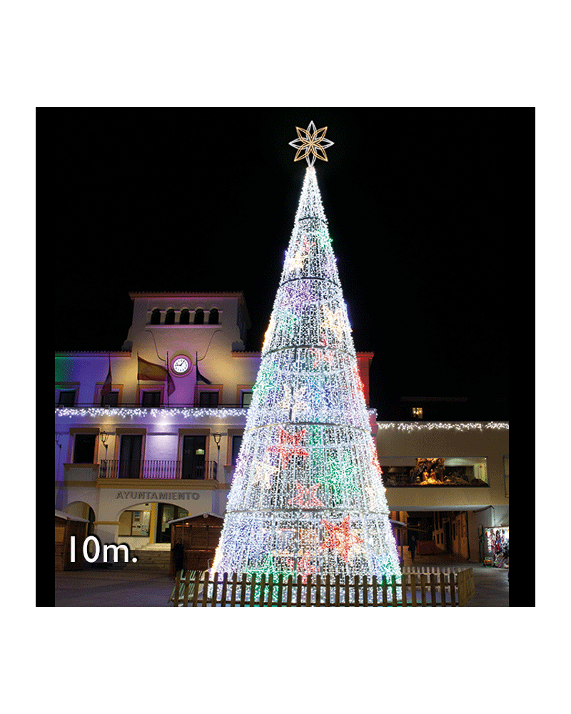 Giant LED Cone 10m IP65 230V with white LEDs and 29 stars 1565W