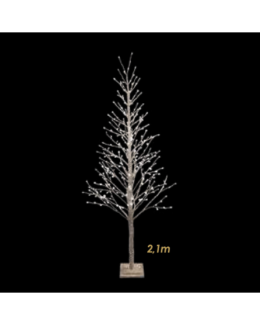 Snowy LED tree of 2.1m of warm light illuminated by 306 leds