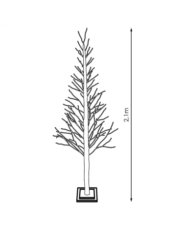 Snowy LED tree of 2.1m of warm light illuminated by 306 leds