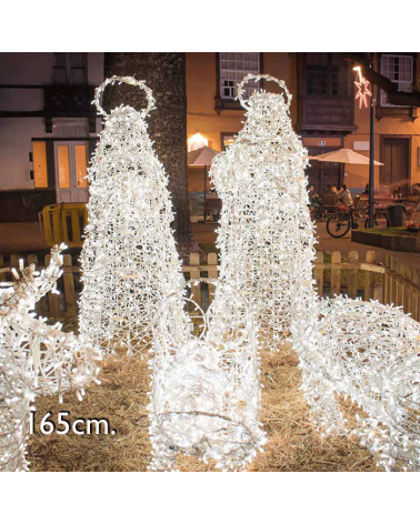 Nacimiento Navidad 3D con 5 figuras LED IP44 apto para exteriores 230V