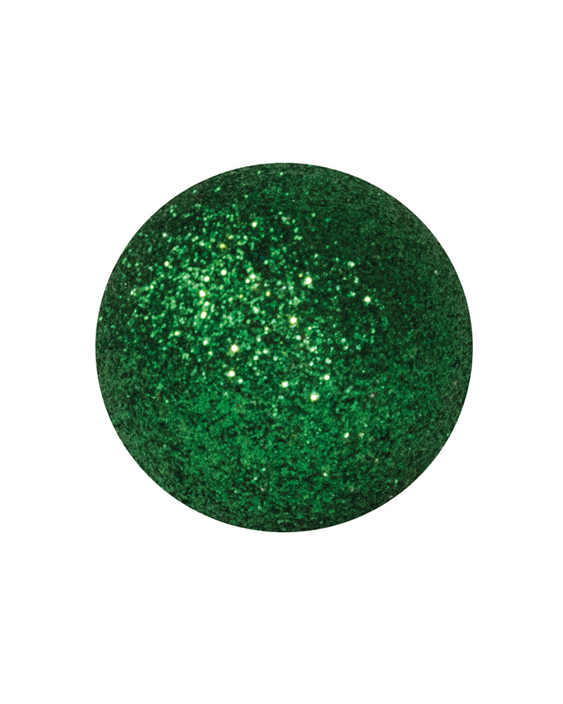 Green Christmas ball with glitter