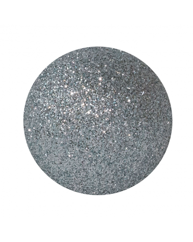 Silver Christmas ball with glitter