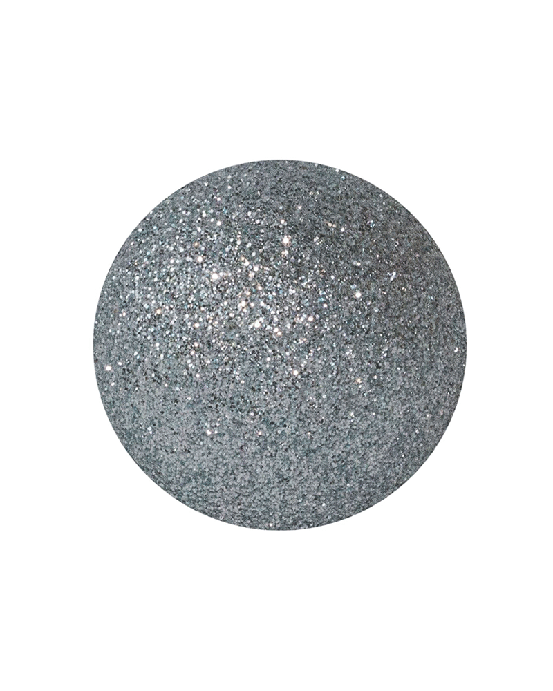 Silver Christmas ball with glitter