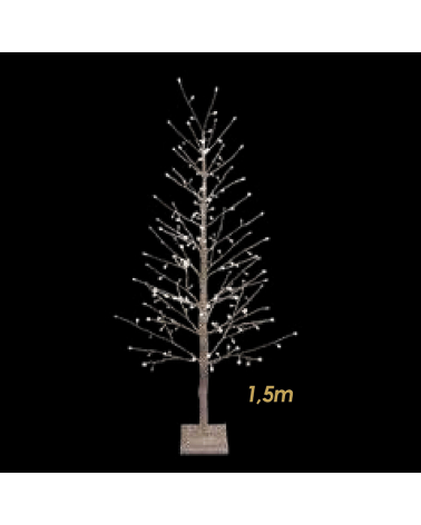 Snowy LED tree of 1.5m of warm light illuminated by 186 leds