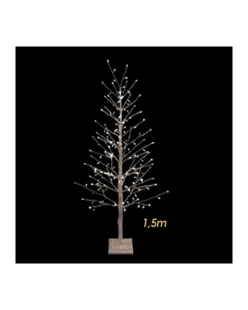 Snowy LED tree of 1.5m of warm light illuminated by 186 leds